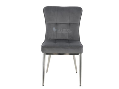 SILLA COMEDOR CROMADA ELSA VELVET GRIS