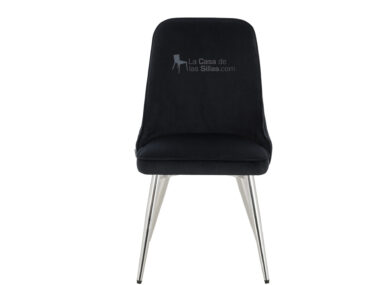 SILLA COMEDOR EVA VELVET BASE CROMADA NEGRO