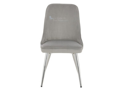 SILLA COMEDOR EVA  VELVET BASE CROMADA   GRIS