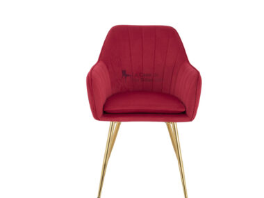 SILLA VELVET GOLD ROJA