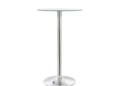 MESA DE BARRA FIJA EN VIDRIO  ALTURA 100CM