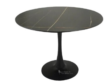 MESA TULIP MARMOLEADA 100CM B/N