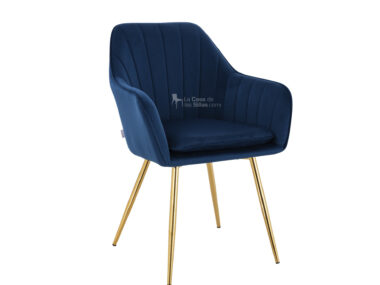 SILLON DE CAFÉ VELVET GOLD AZUL