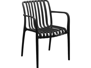 SILLA CAFE HAWA CON BRAZOS COLOR NEGRO