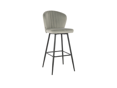 TABURETE ELEGANCE VELVET BASE GOLD GRIS